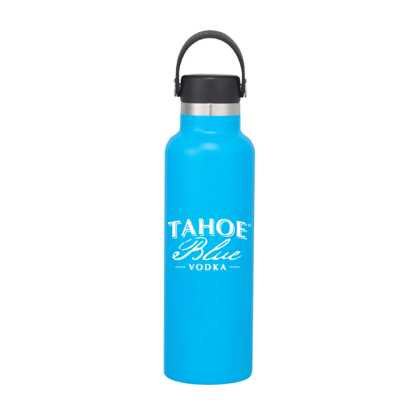 Hydro Flask® Standard Mouth with Flex Cap (21 oz). Tahoe Blue Vodka logo imprint. 